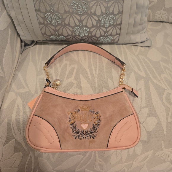 Juicy Couture Heritage Shoulder Bag Cafe & Pink NWT - Picture 2 of 9
